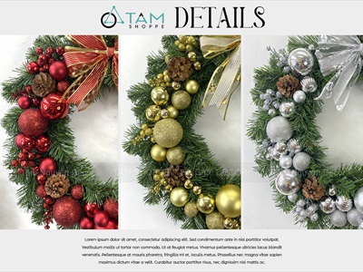 Vòng nguyệt quế Noel nhiều châu ĐK 40 - 55cm [Cổ điển - 3 màu] VNGQ-X-46